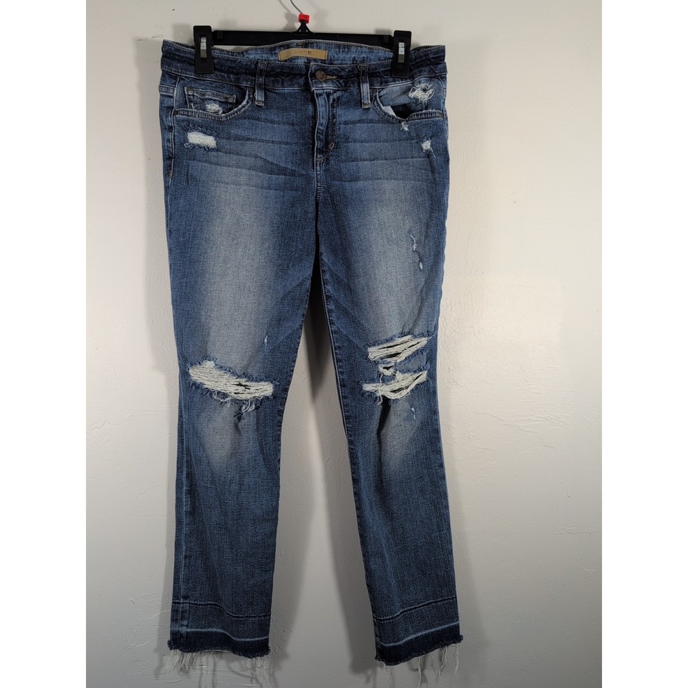 Joe's Jeans Size 29 Cropped Distressed Ripped Medium Wash